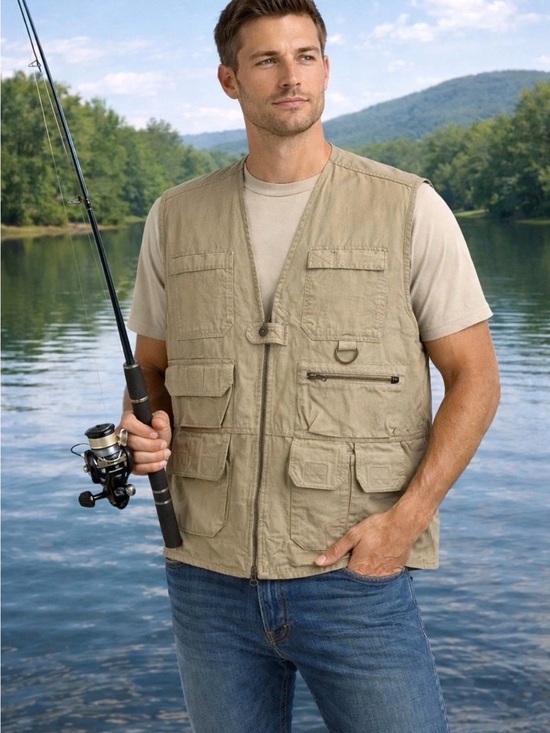 5.11 Tactical Other - 5.11 Tactical Men's Tan Multi-Pocket Utility Vest fishing outdoorsman utility